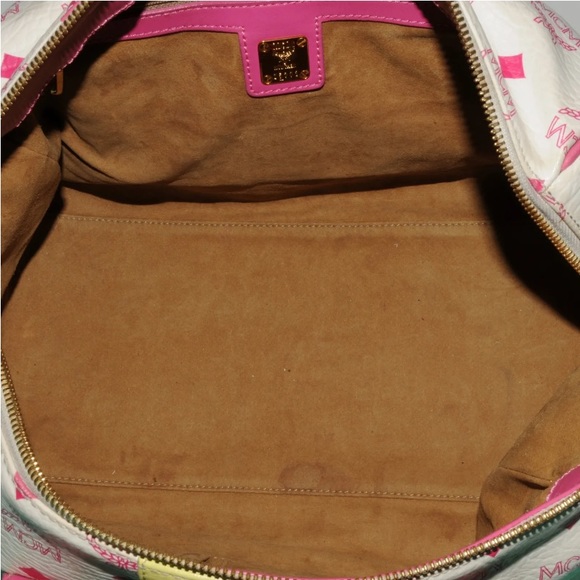 AUTHENTIC MCM Visetos Lion Tote Boston Bag + Dust Bag - Picture 9 of 12